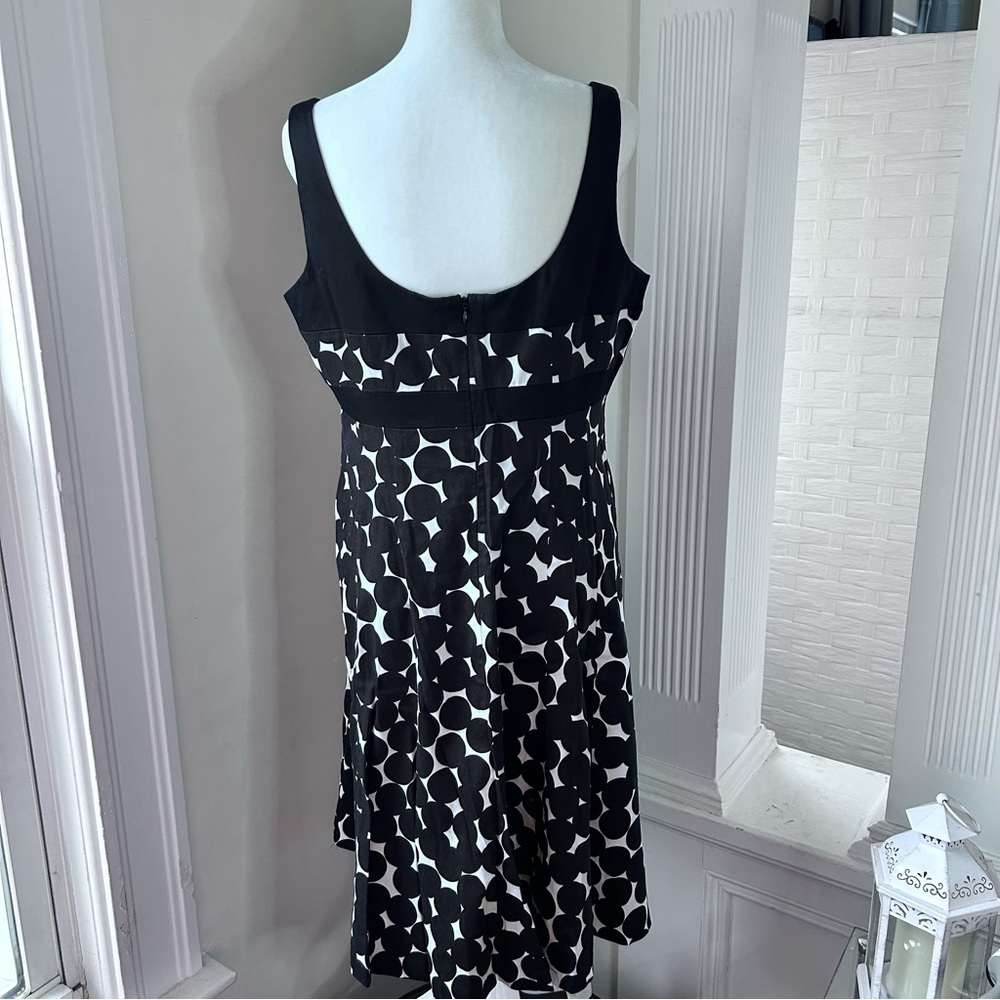 Jones Wear Black and White Polka Dot Fit and Flare Sleeveless Sundress - Picture 6 of 12